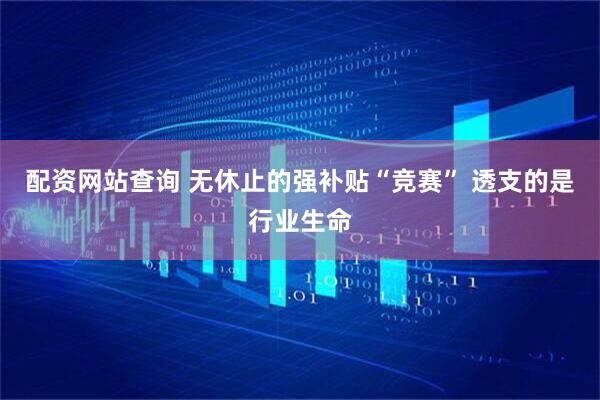 配资网站查询 无休止的强补贴“竞赛” 透支的是行业生命