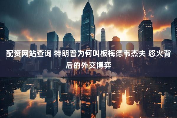 配资网站查询 特朗普为何叫板梅德韦杰夫 怒火背后的外交博弈